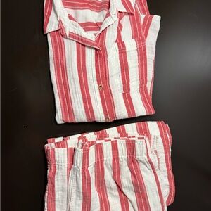 Red and White Striped LongSleeve Set